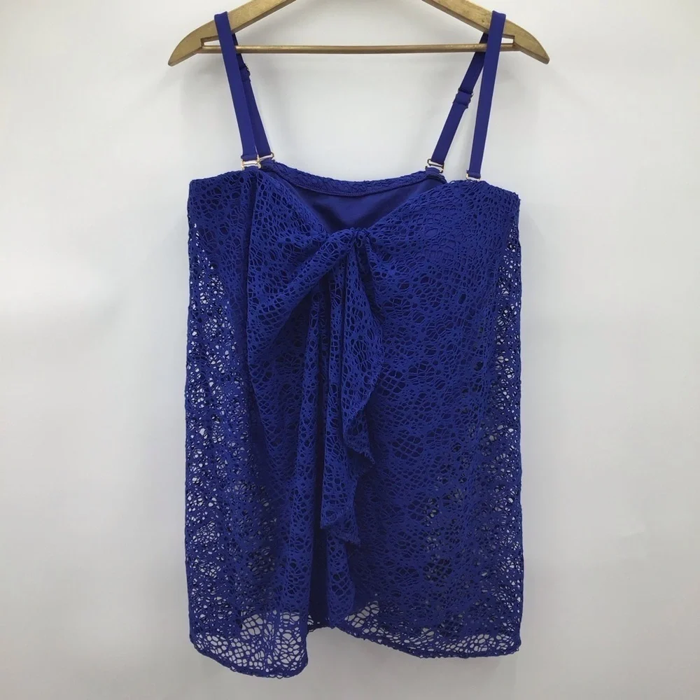 Ralph Lauren Royal Blue Lace One-piece Swimming Suit